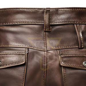 Shorts en cuir d'agneau légers et respirants pour hommes, design personnalisé en gros, motif uni, shorts en cuir pour adultes - Product Image 4