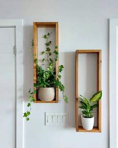 Artisanat pot de fleurs en bois souhaitant bien jardinière arrière-cour décor de jardin créatif jardinières en bois écorce pots de fleurs jardin - Product Image 5