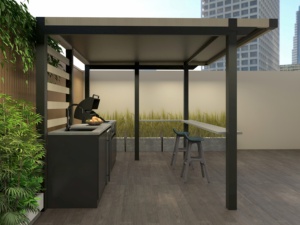 Наружные кухонные шкафы, атмосферостойкая модульная конструкция-блокирующие блоки с перегородками для ящиков, вешалка для вина и хранение инструментов - Product Image 2