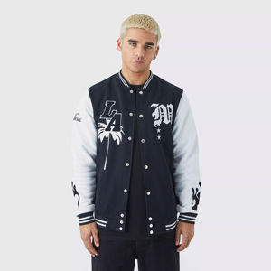 2024 nouveau Design Letterman Varsity veste pour hommes élégant toucher veste d'hiver avec 100% laine corps et manches en cuir en gros - Product Image 1