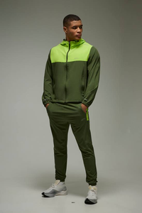 Ensemble de survêtement décontracté 2 pièces personnalisé pour homme : veste coupe-vent et pantalon droit de haute qualité, écologique, pour le sport et le streetwear - Product Image 4