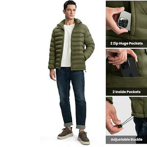 Chaqueta Acolchada Ligera con Capucha Desmontable para Hombre, Resistente al Agua, Aislante, con Bolsillos, Logotipo Personalizado OEM - Product Image 3