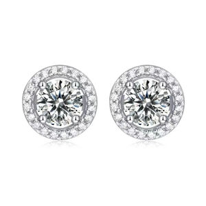 Moissanite diamante Stud pendientes laboratorio crecido diamante pendientes Hip Hop pendientes 18K Moissanite diamante 925 Plata Studs para mujeres - Product Image 4