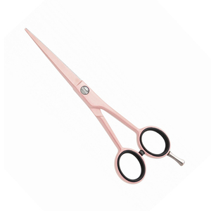 Ciseaux de coupe de cheveux de barbier de couleur rose clair lames en acier inoxydable ciseaux de coiffure de beauté avec anneau en caoutchouc noir - Product Image 1