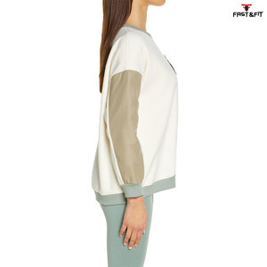 New Design Autumn Winter Plain <b>Drop</b>-shoulder Fashion Pullover Embroidered Women Sweatshirt - Product Image 3