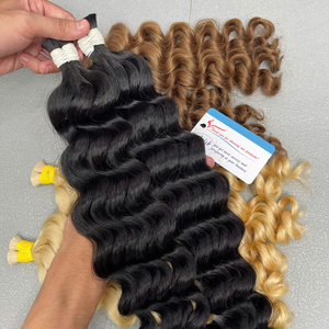 Vente en gros Extensions de cheveux vietnamiens d'origine 100% humaine Deep Wave Cheveux en vrac de 6 à 40 pouces Large en stock - Product Image 4