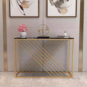 Contemporary Luxury <b>Mirrored</b> Convertible <b>Table</b> for Villa Living Room Hotel-Wood <b>Top</b> and Iron Frame - Product Image 4