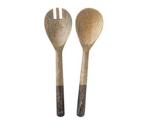 Juego de servidor de ensalada de resina de madera al por mayor de fábrica, herramientas de cocina personalizadas, cuchara de ensalada de madera de acacia, suministros para el hogar y el Hotel, utensilios de cocina - Product Image 5