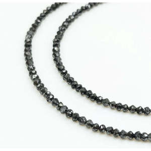 <b>Black</b> Diamond Faceted Rondelle Beads 1.5-2.5 mm 14 Inches Strands Loose Faceted Diamonds - Product Image 4
