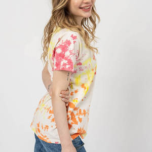 Camiseta de talla grande de primera calidad OEM para mujer, camiseta con tinte de corbata, Camiseta de algodón 100% con gráfico de gran tamaño, camisetas Unisex - Product Image 2