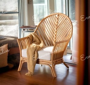 Silla de bambú natural, respetuosa con el medio ambiente, silla de caña de bambú, silla de jardín de ratán, muebles de exterior para el hogar, hoteles, bares, terraza, balcón - Product Image 5