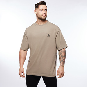 Camiseta de gran tamaño con logotipo personalizado antiarrugas 100% algodón 260GSM para hombre, Camiseta corta con hombros caídos y longitud recortada, camiseta lisa DTG a la moda - Product Image 5