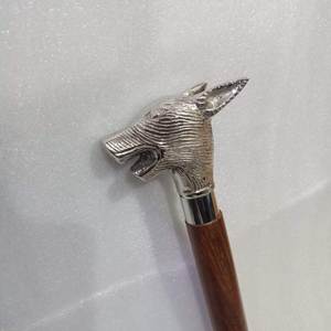 Shubham <b>Wooden</b> <b>Walking</b> <b>Stick</b> With Solid Fitted Brass Horse Head Simple <b>Wooden</b> Cane - Product Image 2