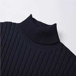 Pulls en tricot décontractés de printemps à col rond pour hommes de haute qualité couleur unie vente en gros Anti-rétrécissement avant Logo motif décoration - Product Image 5