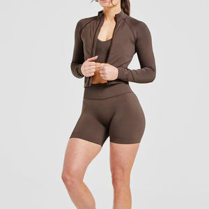 Ensembles de yoga d'entraînement 2 pièces pour femmes, motif uni, soutien-gorge de sport et leggings, options grandes tailles, design personnalisé, prix de gros, OEM - Product Image 5