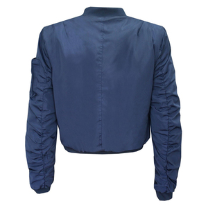 Venta al por mayor de chaqueta de bombardero lisa de moda personalizada para niñas 100% chaquetas de bombardero de material de poliéster para las mujeres - Product Image 3