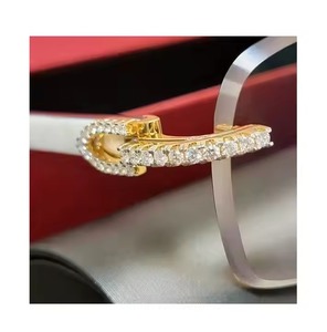Luxueux Moissanite Diamant Lunettes De Soleil Baguette Verre Lentilles Hip Hop Style Bijoux De Mode - Product Image 4