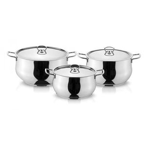 Modern Design Hotpot Set <b>with</b> <b>Glass</b> <b>Lid</b> Luxurious Casseroles in Silver Color for Regular Use at Home and Restaurant - Product Image 2