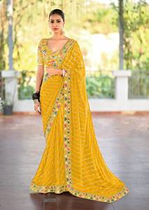 Fantezi dantel Georgette Saree koleksiyonu nakış bluz ile toptan fiyata mevcut oranı gündelik giyim ve parti giymek için uygun
