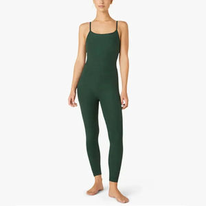 Ensemble de yoga et de fitness sans couture pour femmes, couleur unie, respirant, antibactérien, en spandex/polyester, combinaison de sport pour la salle de sport, taille élastique - Product Image 1