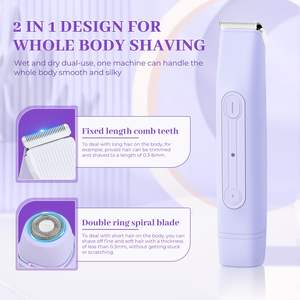 Depiladora Eléctrica 2 en 1 Recargable por USB C para Mujer, Depiladora Íntima Impermeable para Rostro, Brazos y Cuerpo - Product Image 6