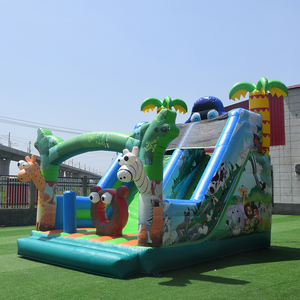 Tobogán de agua inflable al aire libre Tema animal Tobogán de agua grande de grado comercial verde para niños y adultos - Product Image 3