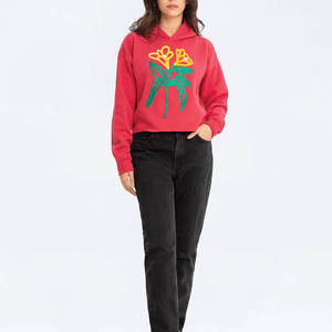 Sweat à capuche pour femme en tissu doux de qualité supérieure, broderie 3D, motif floral sur le devant, look oversize, streetwear, mode d'hiver, uni - Product Image 1