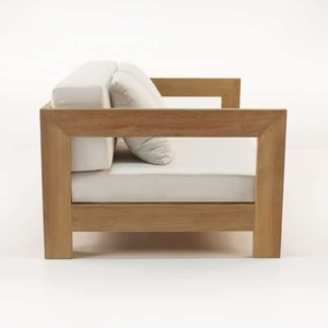 ชุดโซฟาแบบแบ่งส่วนที่เรียบง่าย6ที่นั่งยาวทำจากไม้สักสำหรับเฟอร์นิเจอร์ห้องนั่งเล่น - Product Image 4