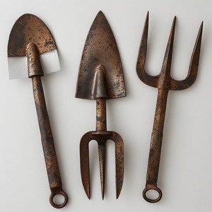 Cueilleur de fruits en fer rustique avec finition patinée design fait main mélange utilitaire de jardinage avec extérieur saisonnier décoratif rustique - Product Image 4