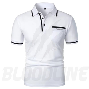 Camisa de Manga Corta para Hombre Bloodline, Color Sólido, Algodón Transpirable, Tejido de Punto, Secado Rápido, Corte Regular Formal, Marrón - Product Image 1