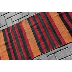 Turkish Vintage <b>Runner</b> Rug 2x9 ft (61x274 cm), <b>Red</b> Camouflage Kilim Rug - Product Image 5