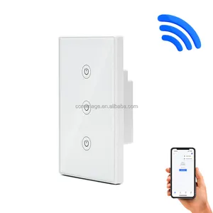 1/2/3 Gang Smart wall switch with Crystal Glass Touch control Tuya App WIFI remote google home alexa Voice control Smart Switch