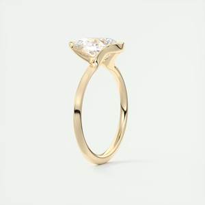 Juego de medio bisel Anillo de compromiso IGI Certified Lab Grown Diamond Ring 2.00Ct Pear Lab Diamond Bridle Solitaire CVD Diamond Ring - Product Image 3