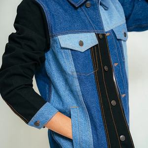 Chaqueta vaquera ligera personalizada a la moda, venta al por mayor, chaqueta vaquera de bloque de Color para hombre de alta calidad con personalización, 2025 - Product Image 6