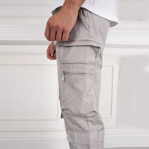 Pantalones Cargo Casuales de Moda Urbana para Hombre, Ecológicos, Transpirables, de Tela de Poliéster de Punto, Corte Holgado, Cierre con Cordón - Product Image 5