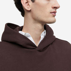 Sudadera con Capucha para Hombre, Diseño Nuevo, Color Marrón Sólido, Estampada, 100% Algodón, Cálida para Invierno, Tallas Grandes - Product Image 6