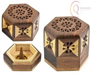 Porte-encens en bois naturel avec cendrier long, adapté à l'aromathérapie, à la méditation et au bureau - Product Image 5
