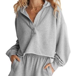 Sudadera con Capucha de Forro Polar para Mujer, Nueva Moda, Estampada, de Manga Larga, con Logotipo Frontal y Bolsillos, para Uso Casual de Otoño - Product Image 3