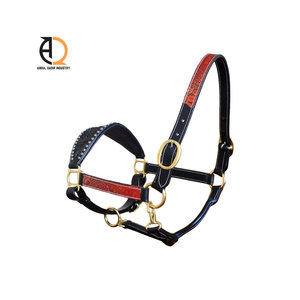 Harnais pour cheval en cuir de style anglais de qualité supérieure, nouvelle arrivée, confortable, doux, réglable, rembourré pour le nez et la tête - Product Image 1