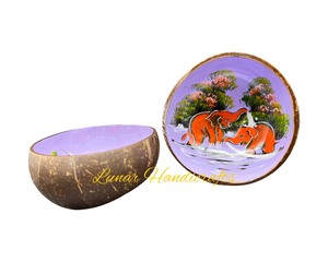 Bol en noix de coco de qualité supérieure, personnalisé, écologique, finition laquée colorée, économique, en plastique, directement de l'usine du Vietnam - Product Image 3