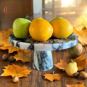 Soporte moderno para tartas de mármol blanco, artículos de cena románticos para bodas, fiestas, decoración de flores de mesa superior, pastel para servir de Color negro - Product Image 5