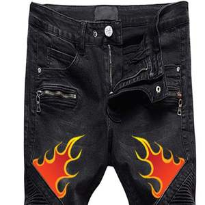 Wholesale New Fashion Biker Coated Denim Jeans Men Washed Slim Fit Windproof Quick Dry Plus Size High Street Style <b>Pencil</b> Pants - Product Image 4