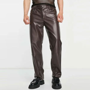 Pantalons en cuir matelassé hommes en cuir véritable respirant luxe style européen de mode pantalons en cuir de créateur - Product Image 1