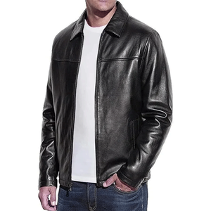 Men's Custom Made Genuine Lambskin <b>Leather</b> Jackets Classic Biker Style Fashion <b>Leather</b> Jacket For Men - Product Image 4