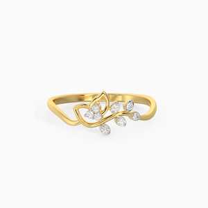 Anillo de oro de lujo con pétalos de diamante de circón cortado, joyería fina elegante, accesorio de moda para mujer, chapado en rodio, perfecto para fiesta - Product Image 3