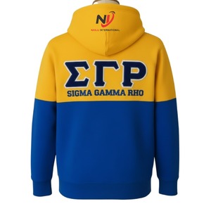 เสื้อพูลโอเวอร์แบบยูนิเซ็กซ์ Greek Life Sigma Gamma Rho ผ้าฟลีซ โพลีเอสเตอร์/คอตตอน สำหรับฤดูหนาว สวมใส่สบาย ปักลายตามสั่ง พิมพ์ลายตามสั่ง สำหรับชมรมนักศึกษาหญิง คุณภาพดีที่สุด - Product Image 5