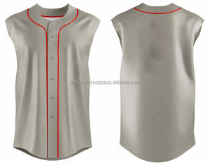 Equipo personalizado práctica botón completo sin mangas jersey de béisbol sublimado uniformes de softbol unisex - Product Image 3