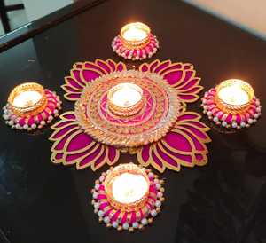 Vente en gros Cadeau de décoration unique Diwali Bougeoirs indiens Bougeoir chauffe-plat pour décorations de fête - Product Image 6