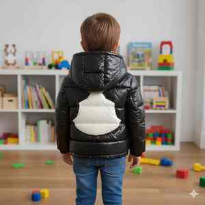 Vêtements pour garçons et filles, manteaux d'hiver, parka rembourrée en duvet, veste matelassée, veste en fausse fourrure - Product Image 4