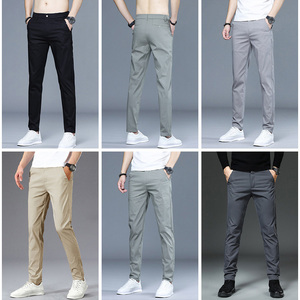 Pantalon de haute qualité personnalisé de haute qualité pour hommes, coupe ajustée, extensible, en nylon, coton, sergé zippé, pantalon de golf chic et formel pour hommes - Product Image 5